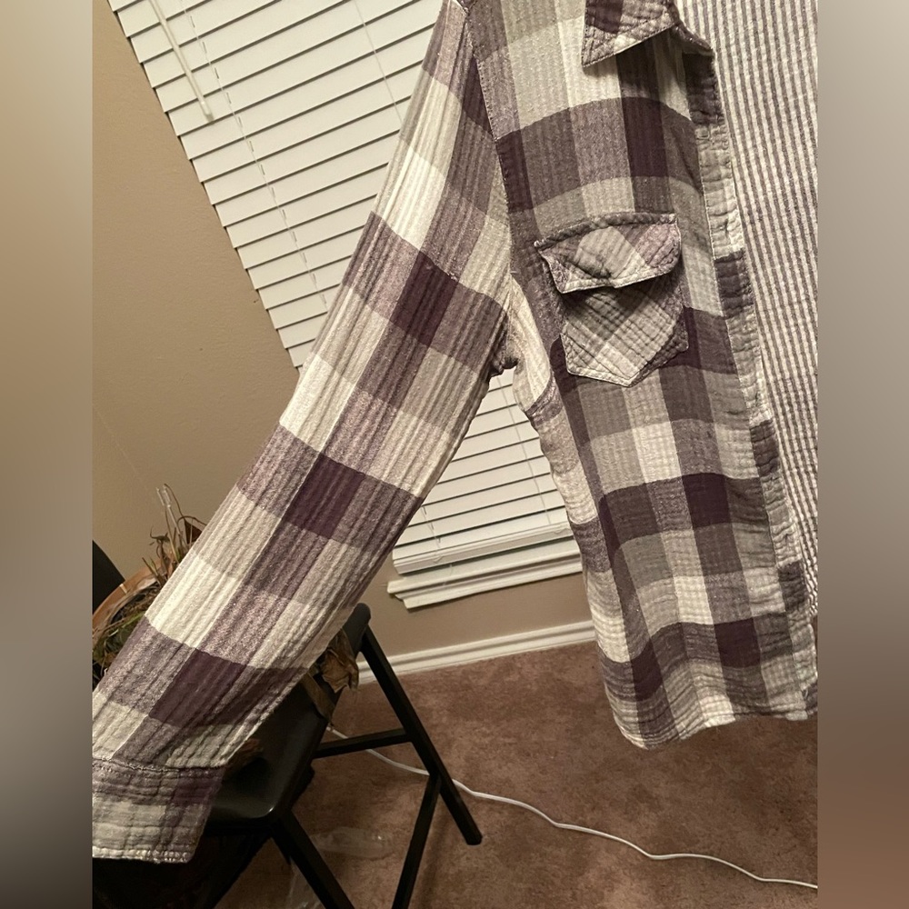 Grey Checkered Button Up - Picture 3 of 4